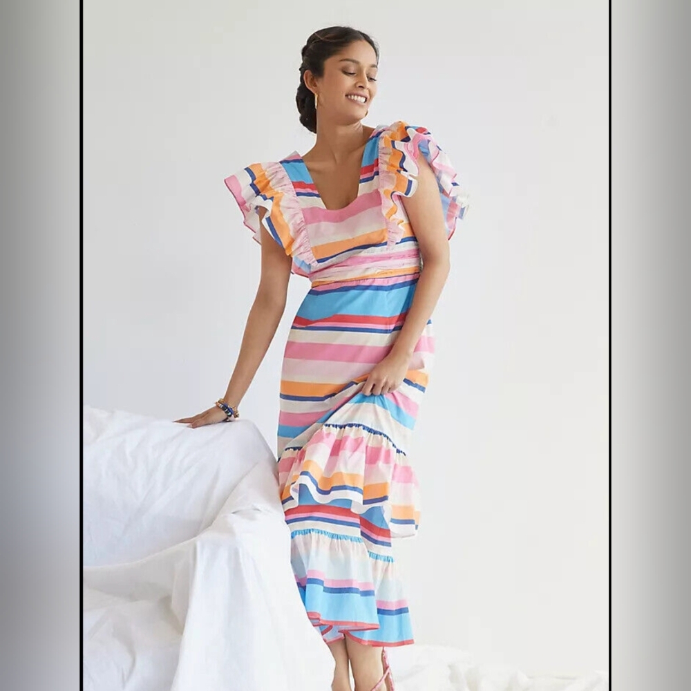 Plenty by Tracy Reese Striped Maxi Dress | NWOT | Sz Small